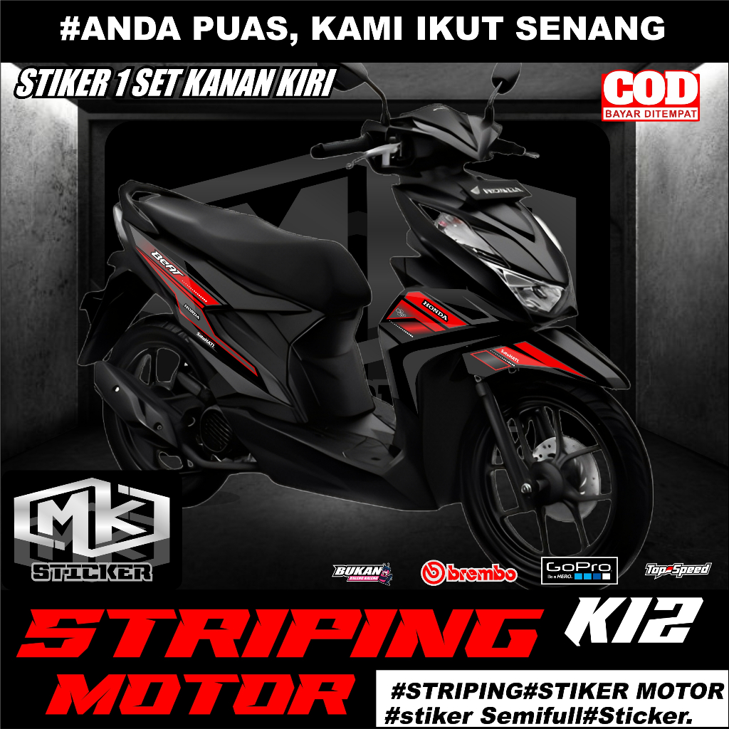 STRIPING STIKER SETIKER MOTOR BEAT DELUXE NEW 2020-2021-2022 (k12) BEAT STREET NEW COD