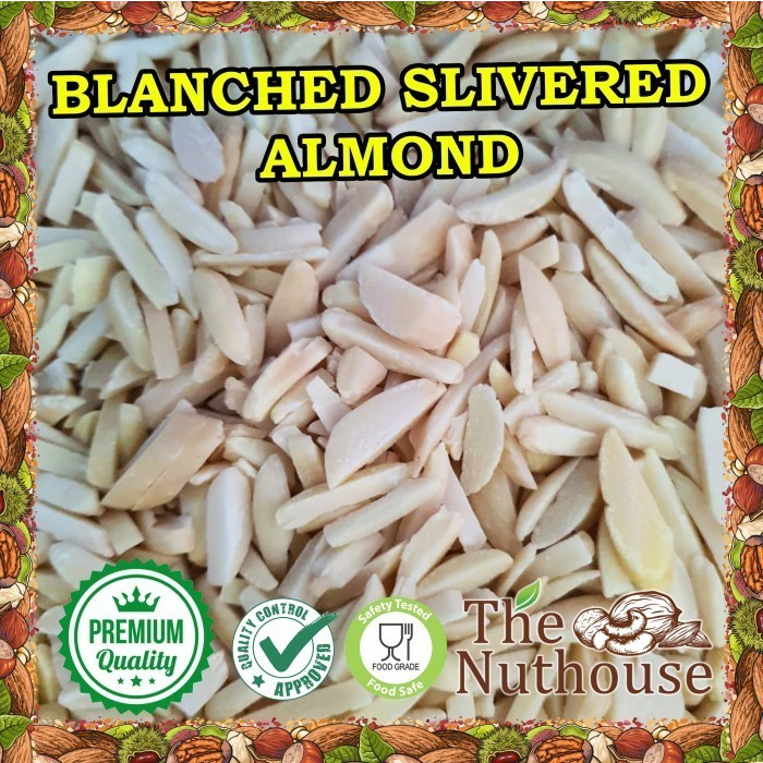 100gr Almond Blanched Slivered RAW / Kacang Almonds Potong Mentah