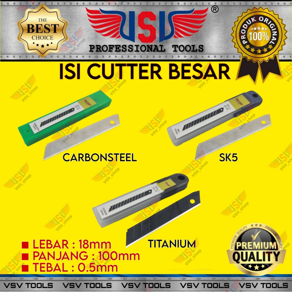 Isi Cutter Besar 18mm Refill Pisau Cutter Besar Isi Ulang Cutter L-500