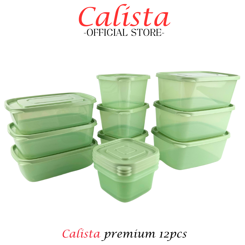 Toples Plastik Bening Putih Calista Rumoi Premium Soft Transparan Set 12pcs  Wadah Tempat Penyimpanan Makanan Food Container Toples Kulkas Toples Plastik Set Food Prep Preparation Kontainer Storage Kulkas Set Toples Calista Kotak Satu Set