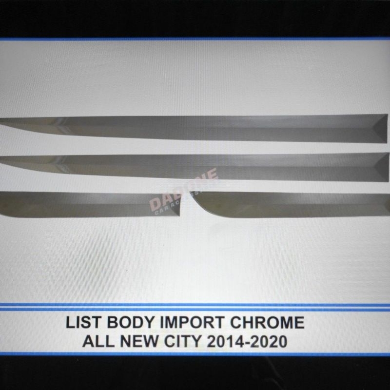 lis list body bodi samping mobil honda all new city 2014 sampai 2020 2019 2018 2017 2016 2015 tempel chrome crome