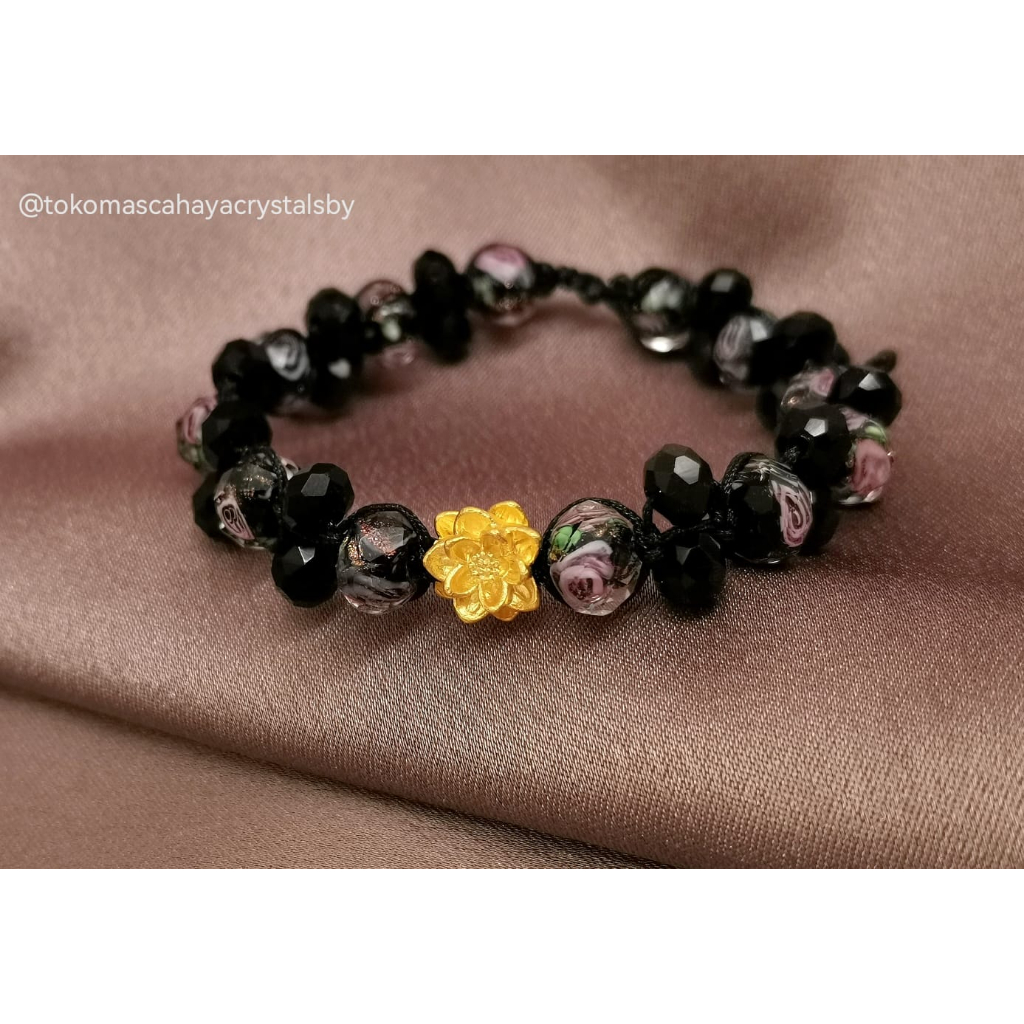 Gelang Mustika Teratai / Lotus Emas Kadar 24k HK Hongkong 999% 999 &amp; Gelang Mustika Serut