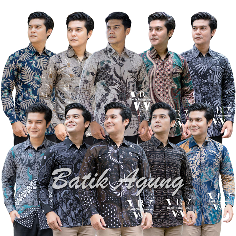 Seragam Baju Batik Kondangan Pesta Nikahan Tunangan Keluarga Pria Lengan Panjang Modern Murah Elegan