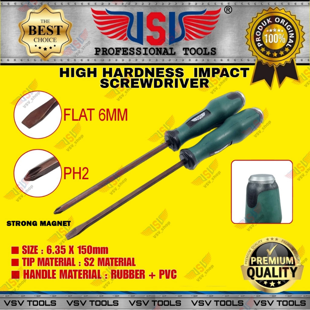 Obeng Ketok Obeng Getok Go-Thru Screwdriver 6x100mm (+/-) S2 Material