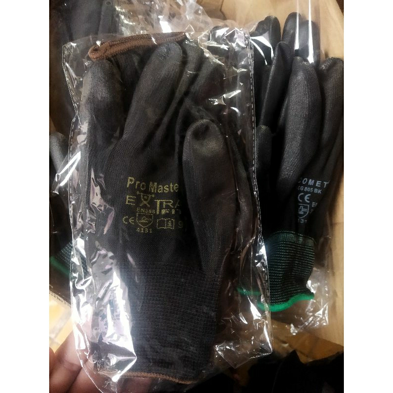 Sarung Tangan Working Safety Hitam 1 Pak 10 Pasang Lapis karer GROSIR Sarung Tangan serbaguna