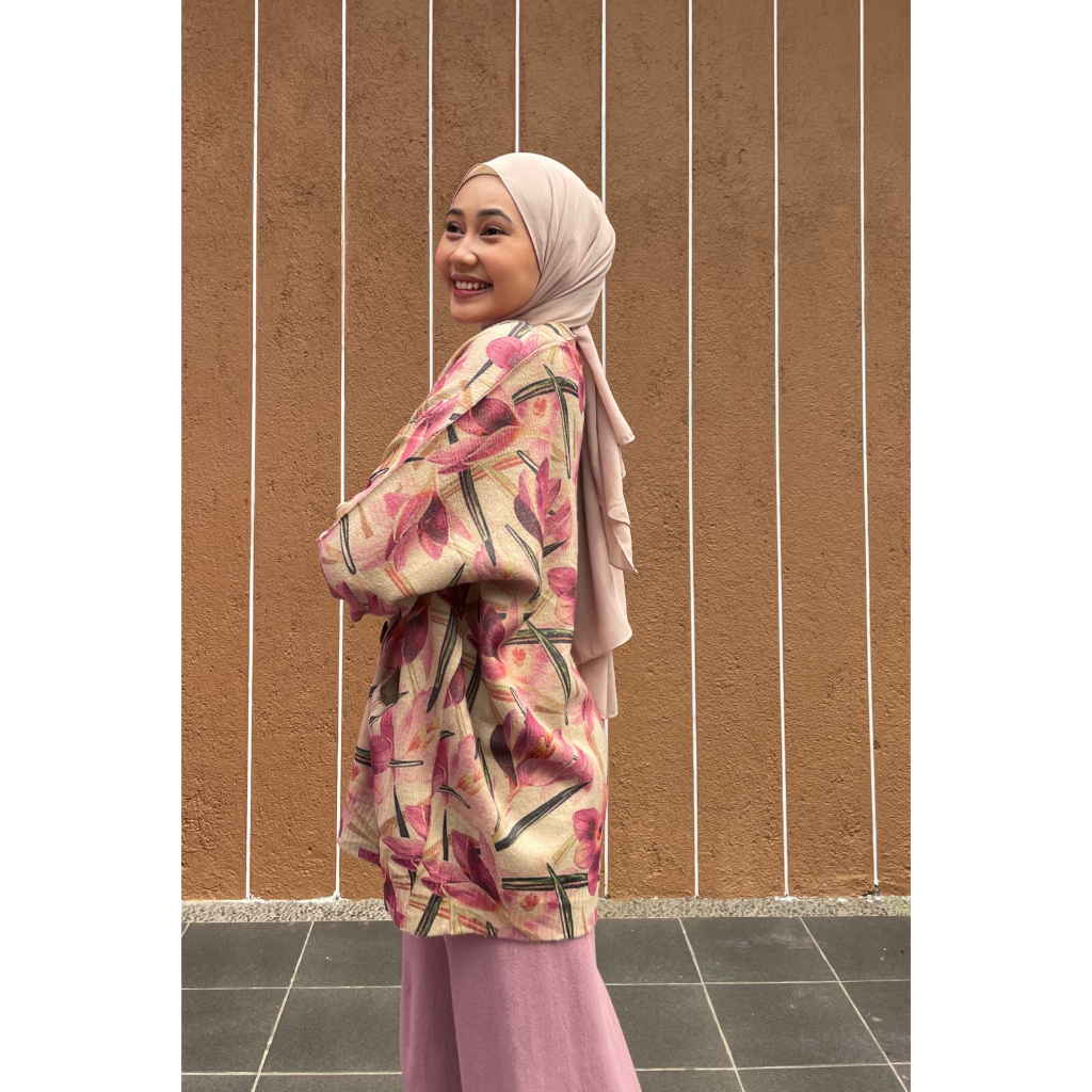 [ALLN KNitwear] Vintage Flower Bunga Pink Atasan Wanita