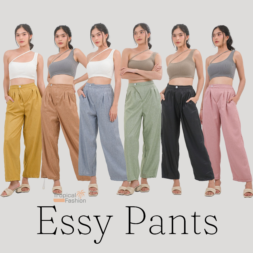 Celana Wanita Kulot Essy Pants Korea Highwaist Polos Loose Cullote Pants