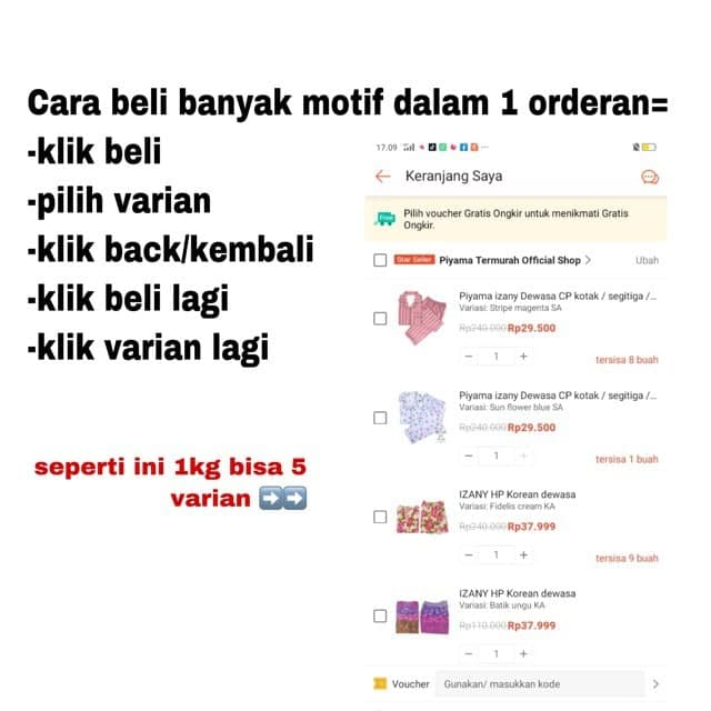 IZANY Setelan Kemeja Wanita Oblong  / One set PP Hornet Knit