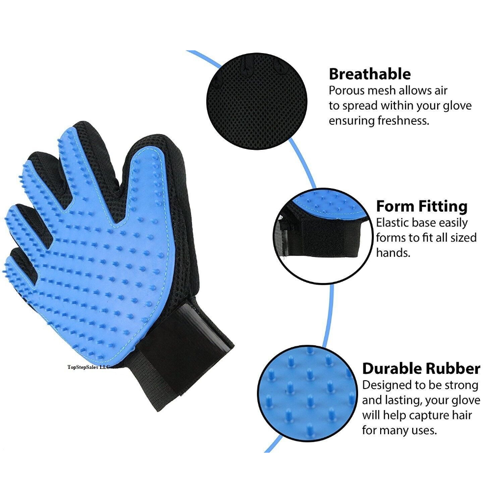 MMM Sisir Sarung Tangan Bulu Kucing Silicone Pet Glove Sisir Bulu Kucing Anjing Hewan Peliharaan Brush Grooming Press Sikat Pembersih Bulu Rontok Pet Brush Sisir Bulu Hewan