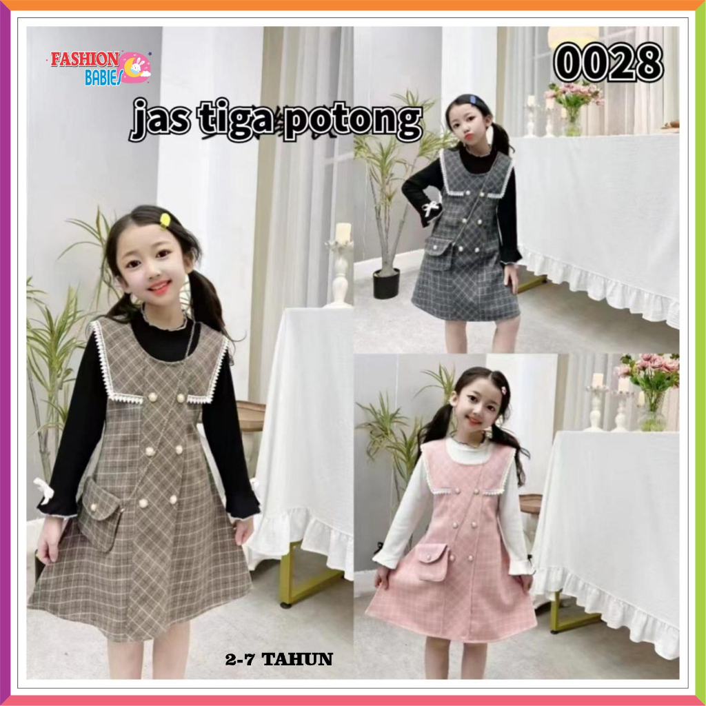 SW-D3IN1 DRESS WOL IMPORT KOREA LENGAN JAGUNG | GRATIS TAS SELEMPANG 2 ❤ Fashionbabies ❤