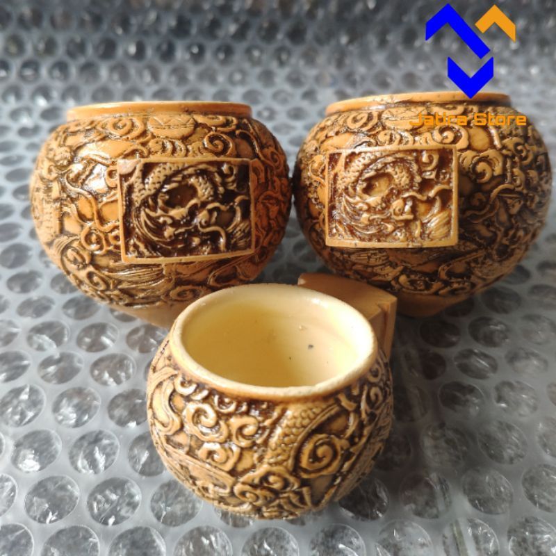 CEPUK MANGKOK PAKAN BURUNG ANIS/MURAI DLL MOTIF NAGA