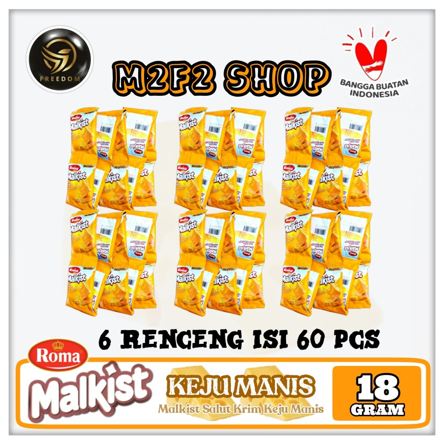 

Roma Biskuit Malkist Krim Keju Manis Sachet - 18 gr (Kemasan 6 Renceng)