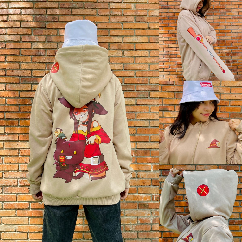 TORIZU Hoodie Megumin Evil Smile Anime Manga Konosuba Premium Unisex