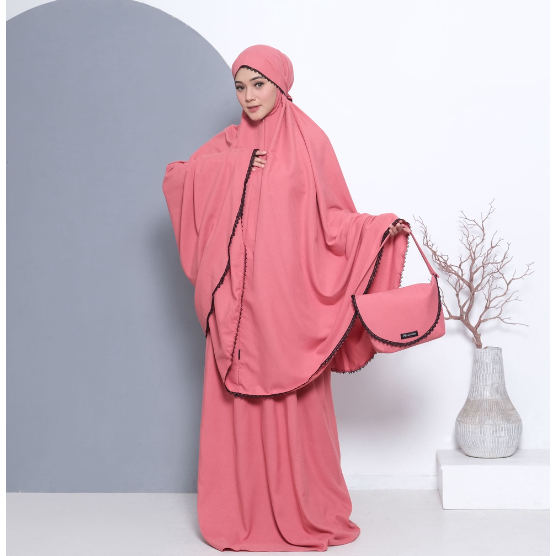 Mukena Dewasa Salwa 3 In 1 Traveling Katun Import Premium