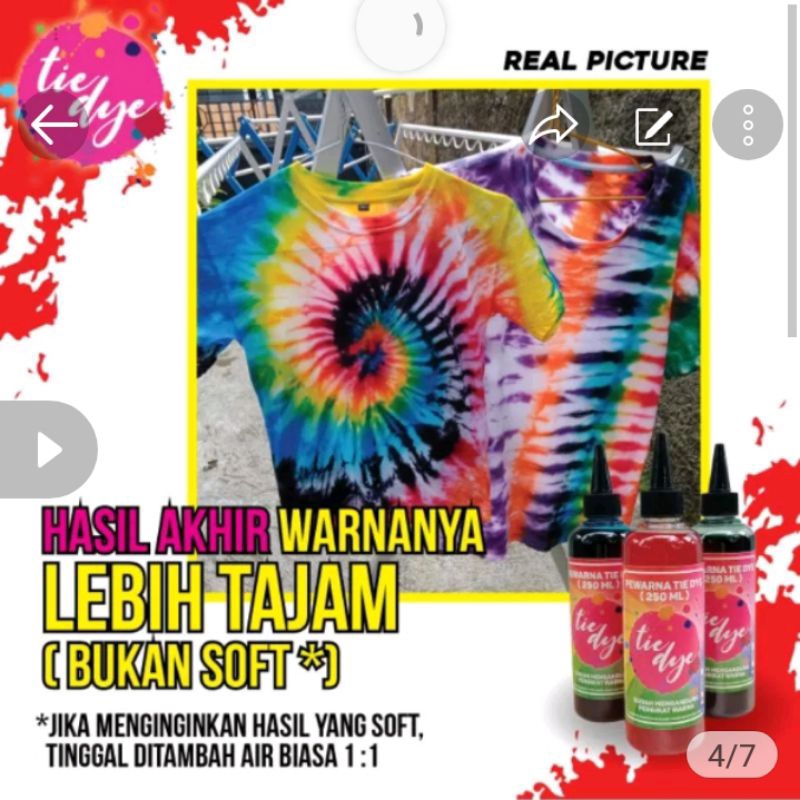 Pewarna Tie Dye / Tinta Tie Dye / Pewarna Kaos Tekstil / Tie Dye Cair / Kaos Tie Dye / 100 ml