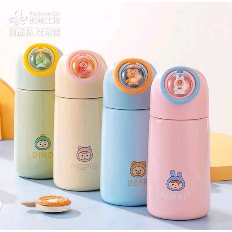 BOTOL MINUM KACA UKURAN 380ML TUMBLER MOTIF BABY DINO BPA FREE