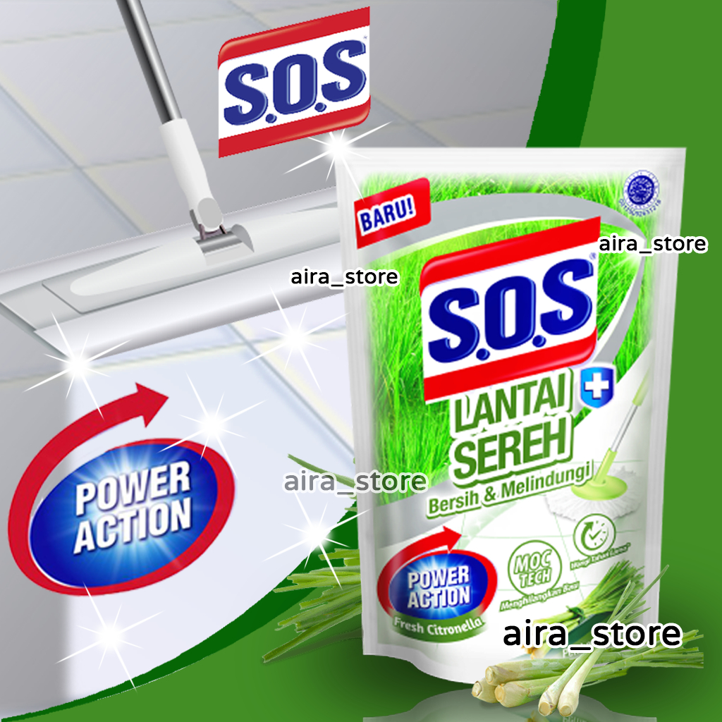 SOS Pembersih Lantai Refill - Sereh [ 700 ml ]