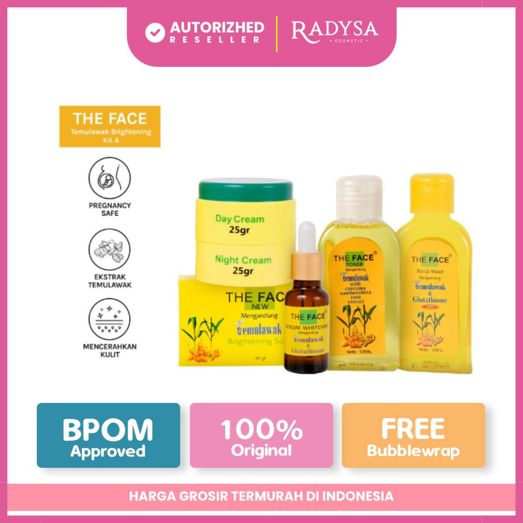 𝐑𝐀𝐃𝐘𝐒𝐀 - THE FACE Temulawak BPOM The Face 5in1 Facial Wash | Serum | Toner | Day &amp; Night Cream