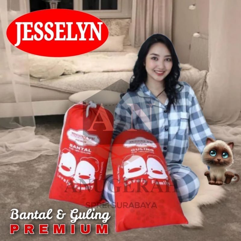 ANUGERAH - JESSELYN BANTAL GULING PREMIUM 100% ORIGINAL ISI SILIKON SUPER ANTI BAKTERI - BISA DI CUCI - ADA RESLETING - COD - GROSIR