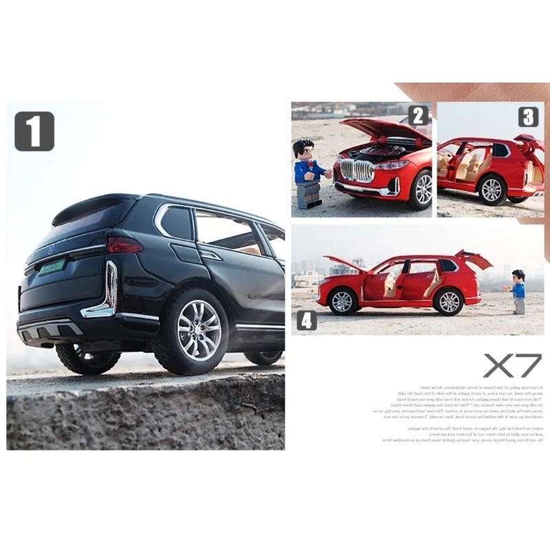 Diecast Mobil BMW X7 Miniatur Die-cast Mobil Mobilan Pajangan 1:32