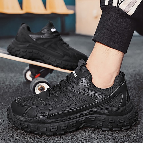 Sepatu Sneakers Pria Hitam Polos Premium Import Original SL29 - Sepatu Pria Import Original 100% Sne
