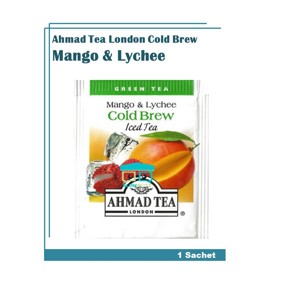 SACHET Ahmad Tea London Green Tea COLD BREW MANGO &amp; LYCHEE Teh Hijau