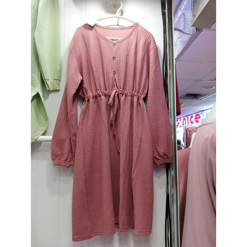 TUNIK ATASAN WANITA JUMBO RAIN FALL BABAT TALI SERUT PINGGANG