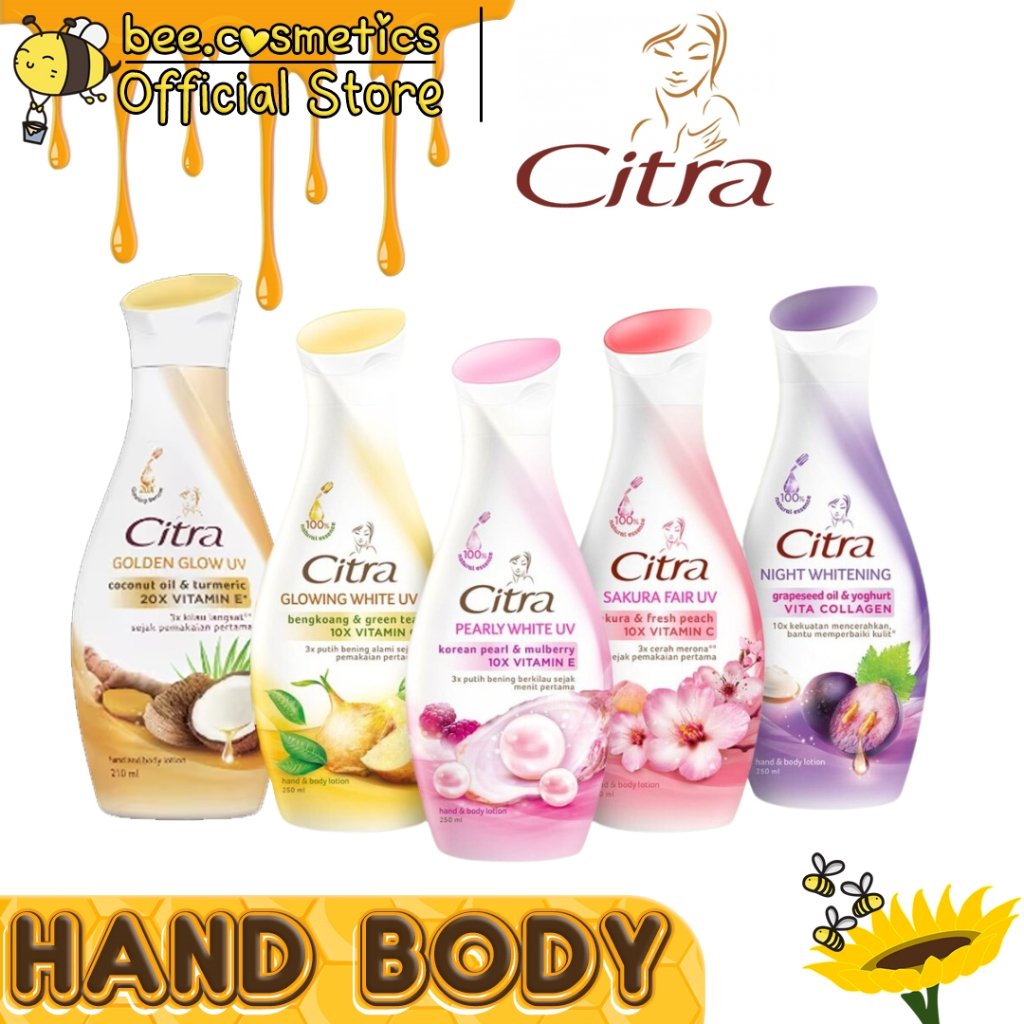 CITRA HAND & BODY LOTION 210ML SERIES (BENGKOANG / GOLDEN GLOW / NIGHT COLLAGEN / PEARLY GLOW / SAKU