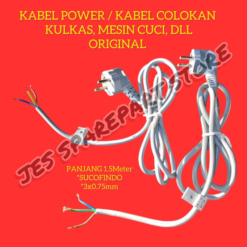 KABEL POWER / KABEL COLOKAN KULKAS, MESIN CUCI, DLL ORIGINAL
