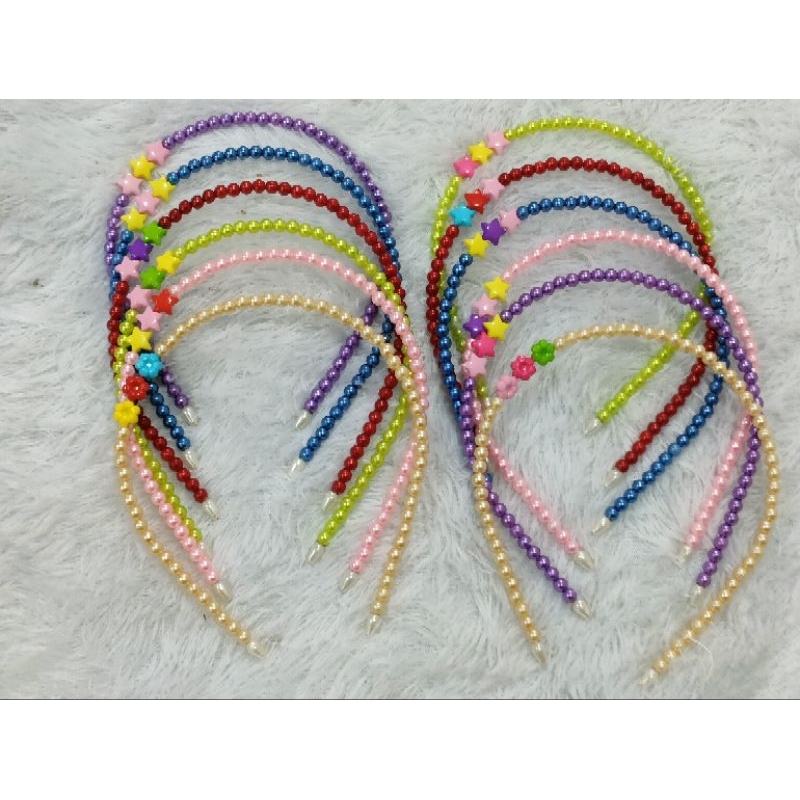 Bando mutiara warna warni / bando mutiara motif