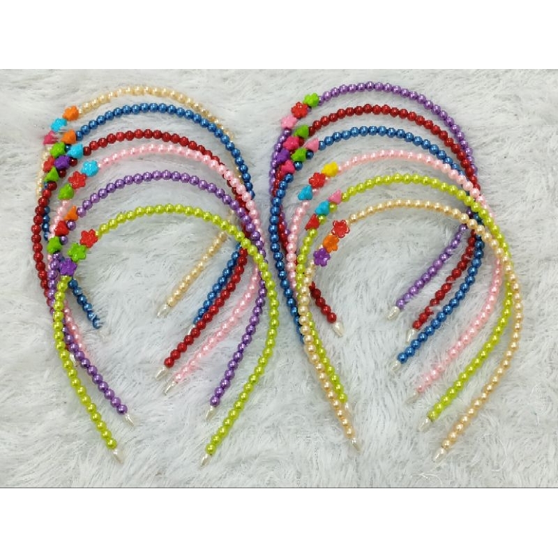 Bando mutiara warna warni / bando mutiara motif