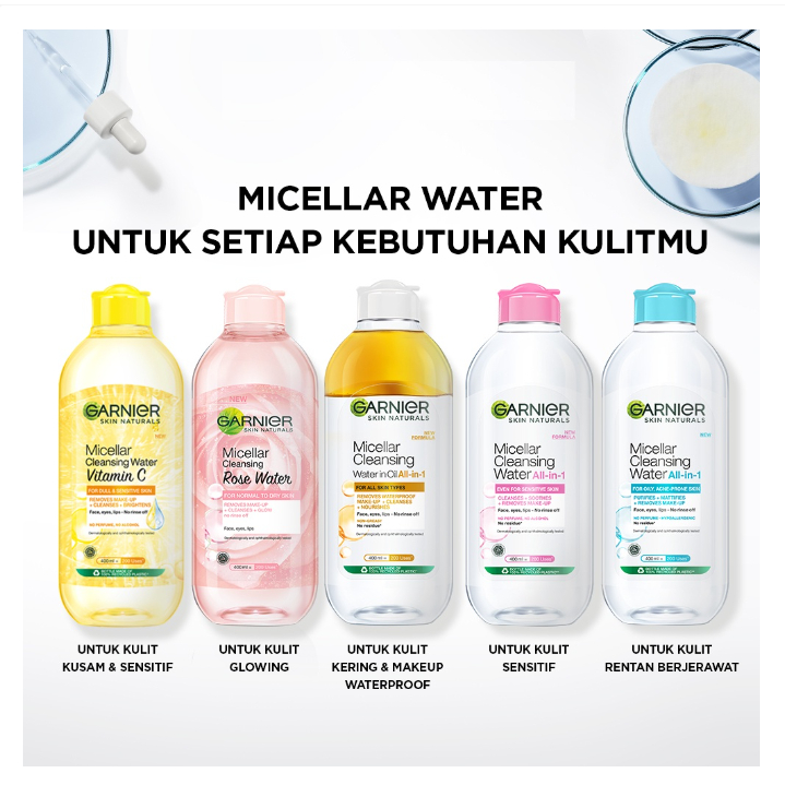 C Garnier Micellar Water 125ml Skin Care Pembersih Wajah dan Make Up