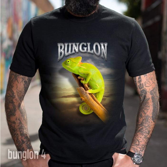 Kaos BUNGLON Reptil Chameleon Baju Tshirt Distro Gambar Bunglon Reptile Lover Mania Dewasa dan Anak