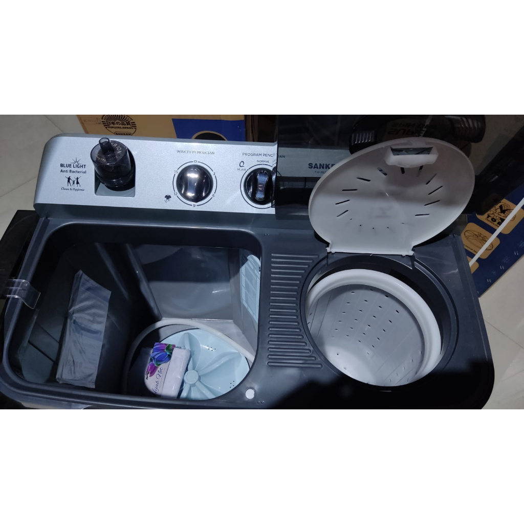 MESIN CUCI SANKEN TW 8828 HGY 8KG 2 TABUNG TW-8828HGY 8KG X-TOR