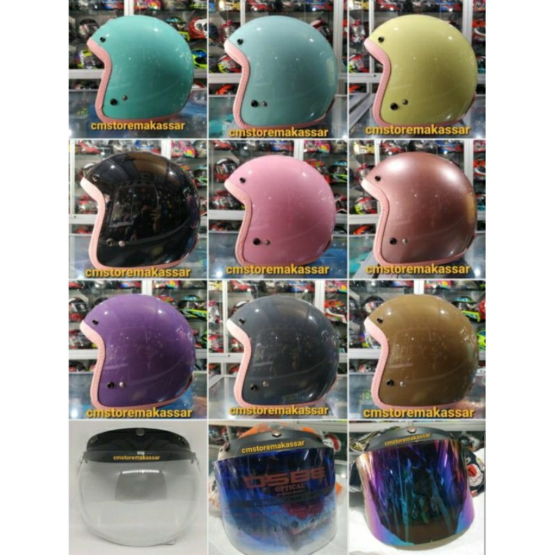 Helm Bogo Aizo Pastel Murah SNI Kaca Datar bisa COD Seluruh Indonesia