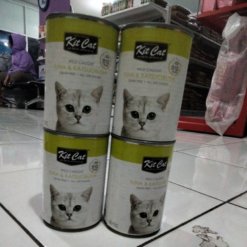 Kit Cat Tuna &amp; katsuobushi /kitcat Kaleng wet food kitten adult (all life Stages)