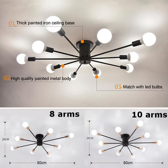 Lampu Estetik Lampu Gantung Dekorasi Atap Ruang Tamu Kamar Tidur Ruang Makan 10 Cabang