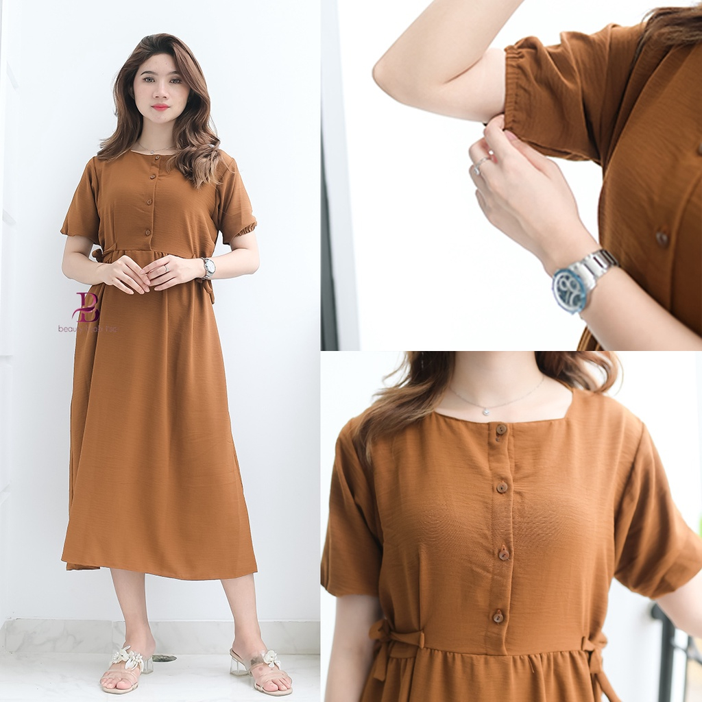 Anzani Homedress - Duster Crinkle AIrflow - Dress Tangan Pendek - Casual Dres