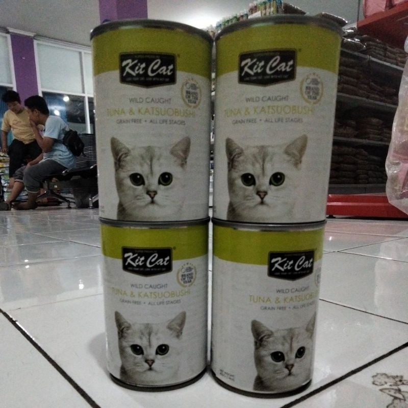 Kit Cat Tuna &amp; katsuobushi /kitcat Kaleng wet food kitten adult (all life Stages)