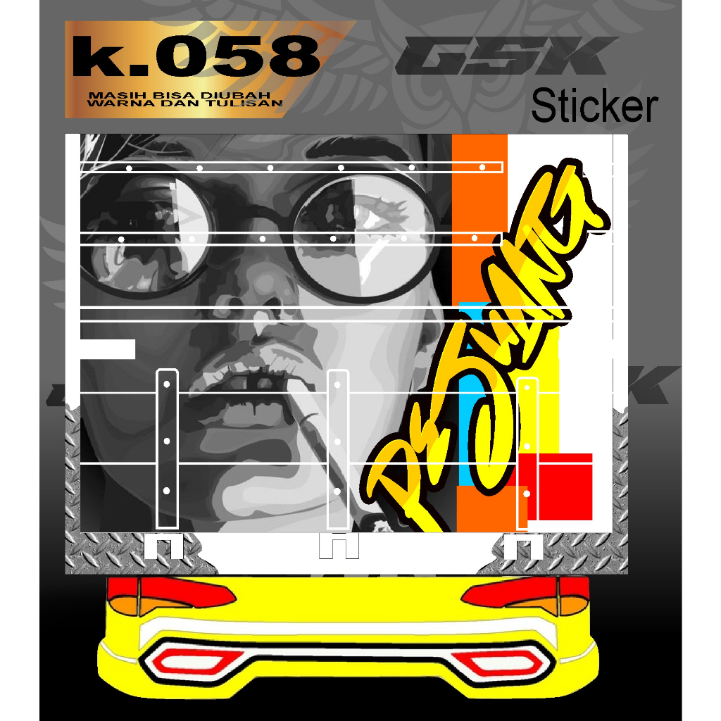 Stiker Decal Bak Belakang Truk Canter Stiker Bak Truk Giga Stiker Decal Bak k.058