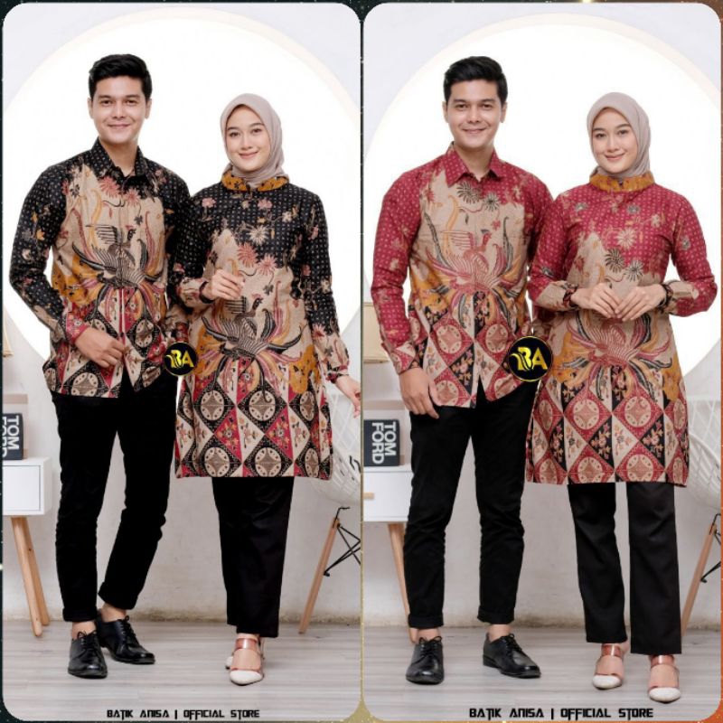 Batik Tunik Couple Modern Set Pakaian Couple Kemeja Batik Pria Premium Baju Batik Couple
