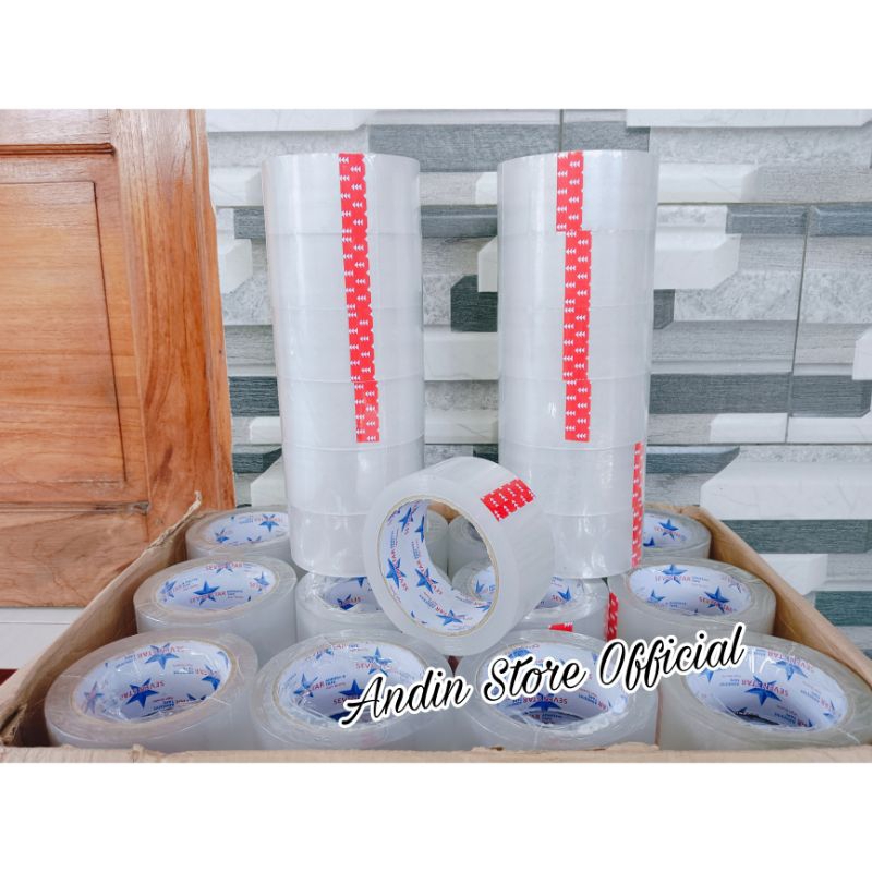 

✨COD✨ SEVEN STAR Lakban Transparan Bening 45mm 90 Yard
