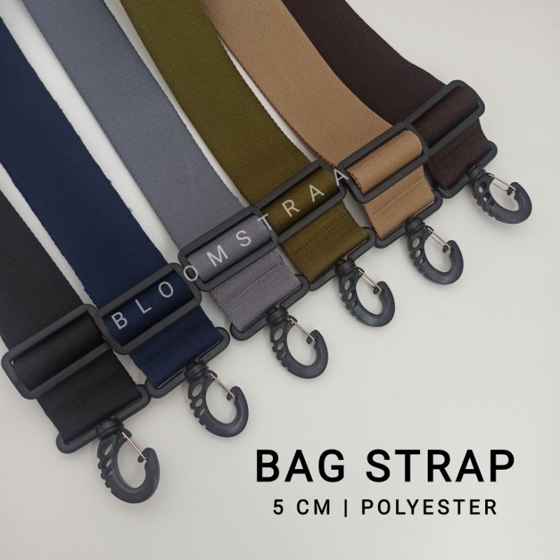 Adjustable Bag Strap 50mm Polyester Tali Tas Selempang 5cm Shoulder Strap 50 mm Poly 5 cm Plastic Hardware