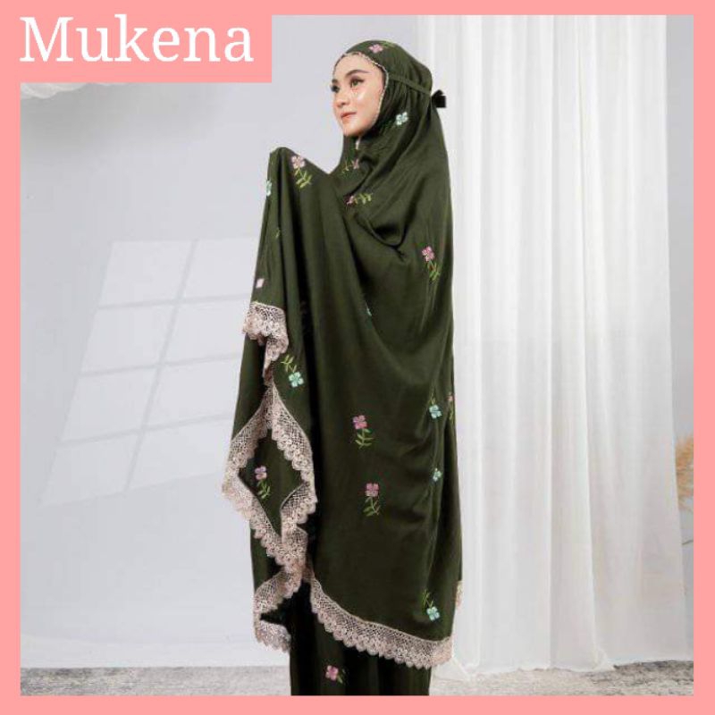 Mukena Arrafi Terbaru √ Mukenah Rukuh Potongan Dewasa Rayon Premium Bordir Melati Ar Rafi Alat Shola