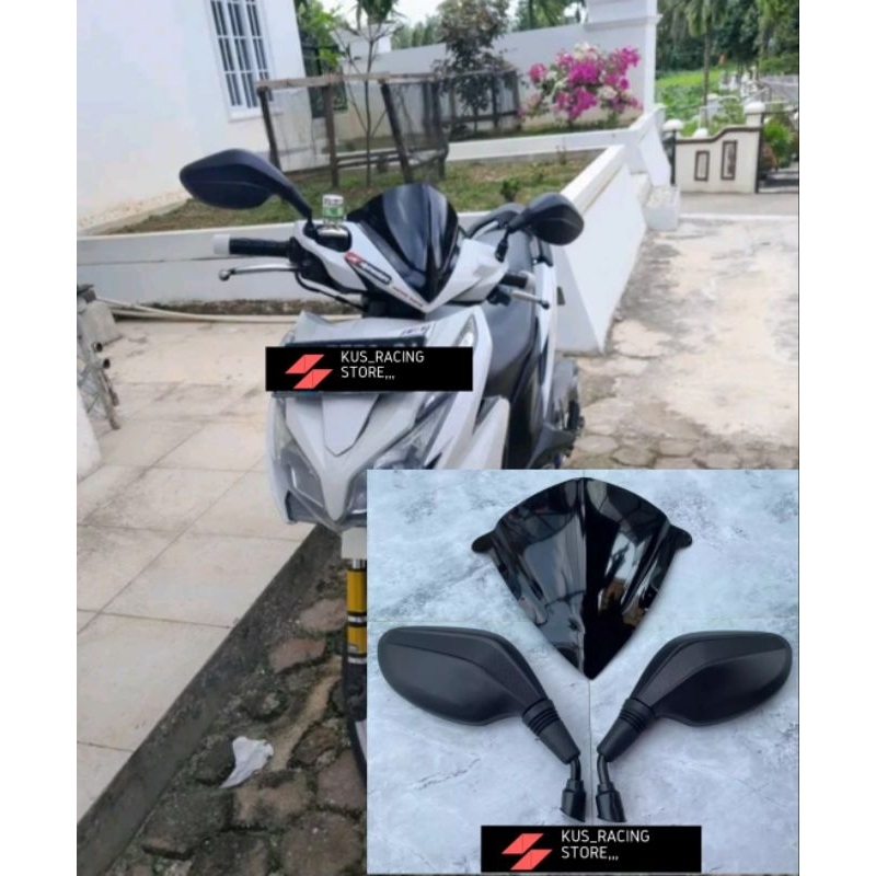 PAKET VISOR VARIASI PLUS SPION CLICK HITAM THAILAND PNP HONDA VARIO OLD 125 VARIO BOHLAM