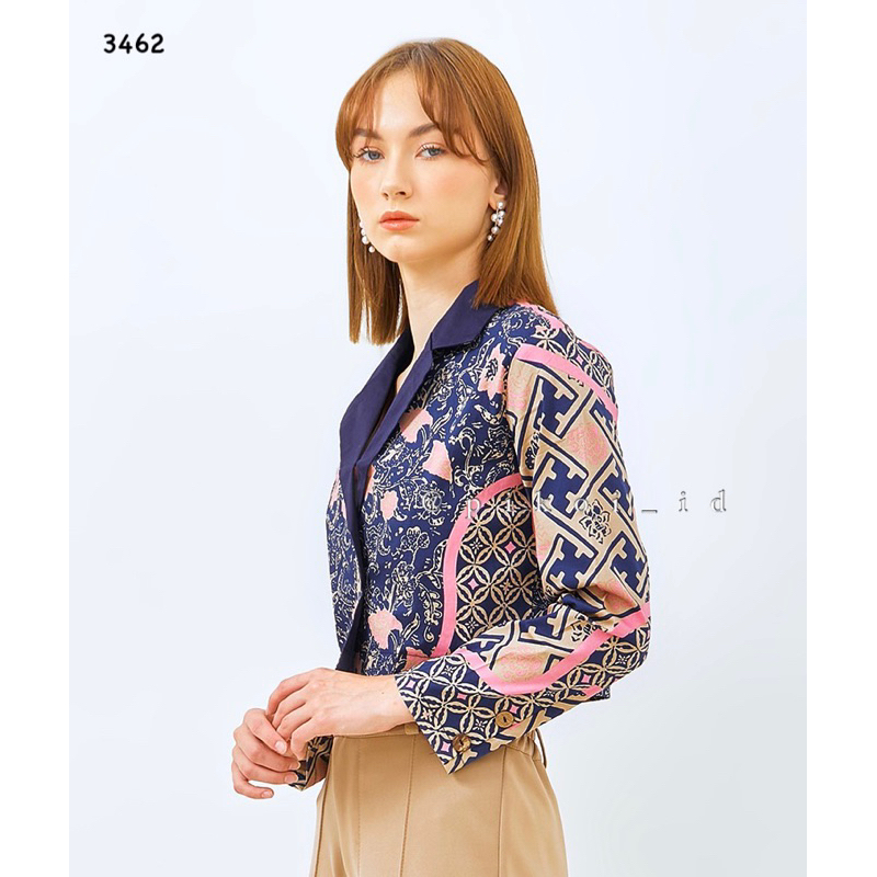 Pikoi_id / Setelan batik wanita modern lengan panjang semi blazer / set batik rok kantor 316 PANJANG