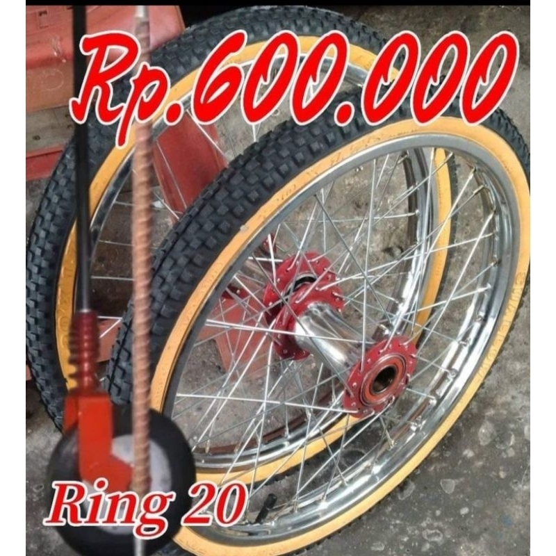 Full set roda gerobak jari-jari ring 20