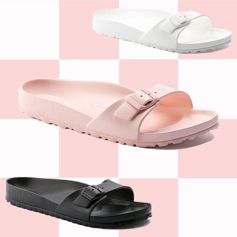 Sendal Birkenstock Wanita Selop Slop Rubber Import Birken Tali Gesper Strap Satu Eva Madrid Murah