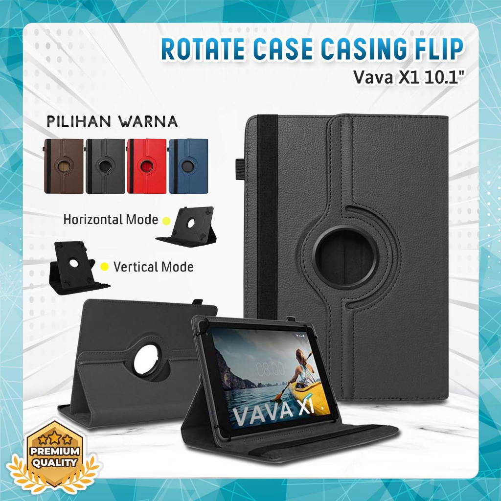 Tablet Vava X1 10.1 inch Rotary Flip Case Stand Sarung Casing Putar Kesing Dudukan Berputar 360
