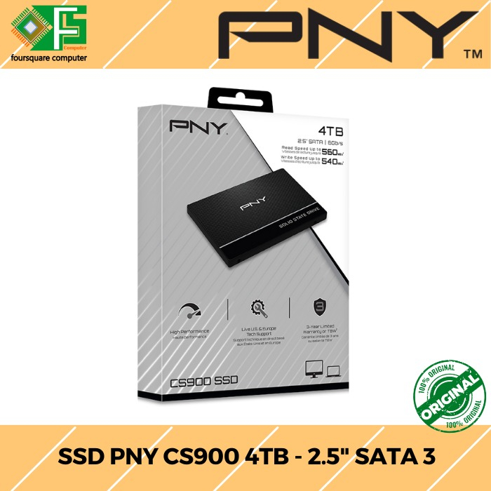 PNY CS900 SSD 4TB SATA III 6GB/s 2.5" Resmi | SSD 4TB